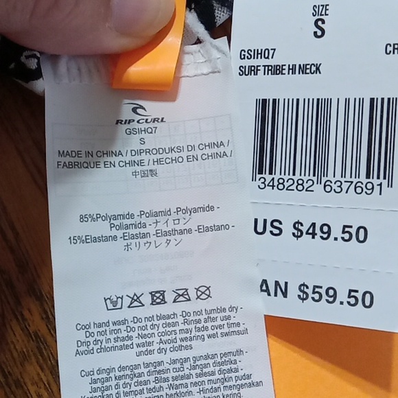 RIP CURL Womens Bikini TOP SMALL New Summer BLACK  Cruisewear Beach NEW - Picture 4 of 4